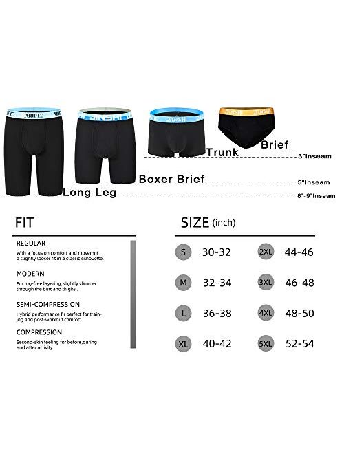 JINSHI Men's Underwear Extra Long Leg Boxer Briefs Inseam 8"-9" Performance Boxer