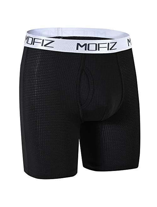 JINSHI Men's Comfortable Long Leg Boxer Briefs Cozy Breathable Undies Performance Boxer