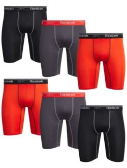 Mens Underwear Long Leg Performance Boxer Briefs (6 Pack)