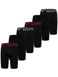 AIRIKE Boxer Briefs Men Pack Ultra Long Leg Soft Black Underwear Big Size and Tall Underpants for Men