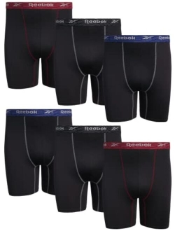 Mens Underwear Big and Tall Performance Long Leg Boxer Briefs (6 Pack) (2XL-4XL)