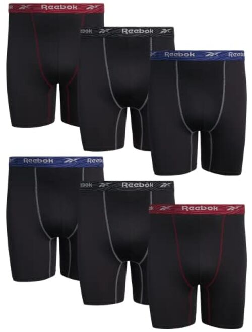 Reebok Men’s Underwear Big and Tall Performance Long Leg Boxer Briefs (6 Pack) (2XL-4XL)