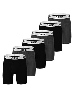 JINSHI Mens Underwear Long Leg Stretch Micro Modal Boxer Briefs