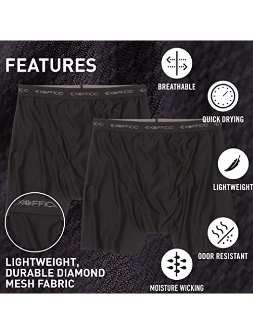 ExOfficio Men's Give-N-Go Long Leg Boxer Brief 2 Pack