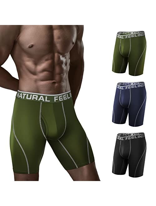 Natural Feelings Mens Underwear Long Leg Boxer Briefs