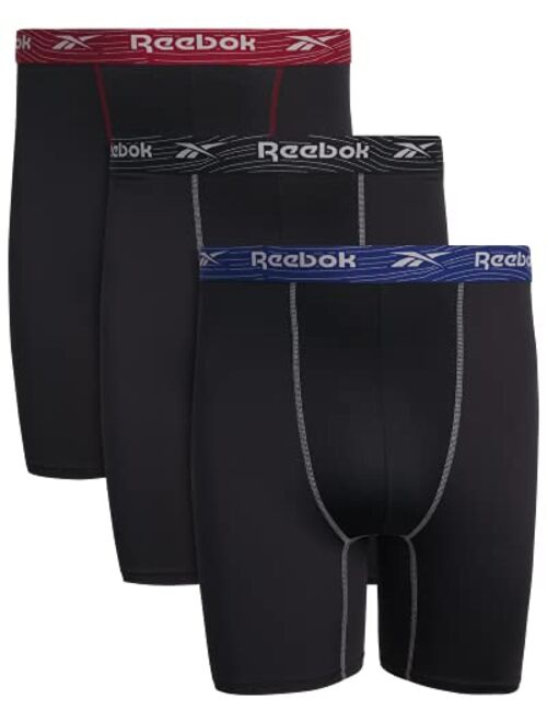 Buy Reebok Men’s Underwear Big & Tall Performance Long Leg Boxer Briefs ...