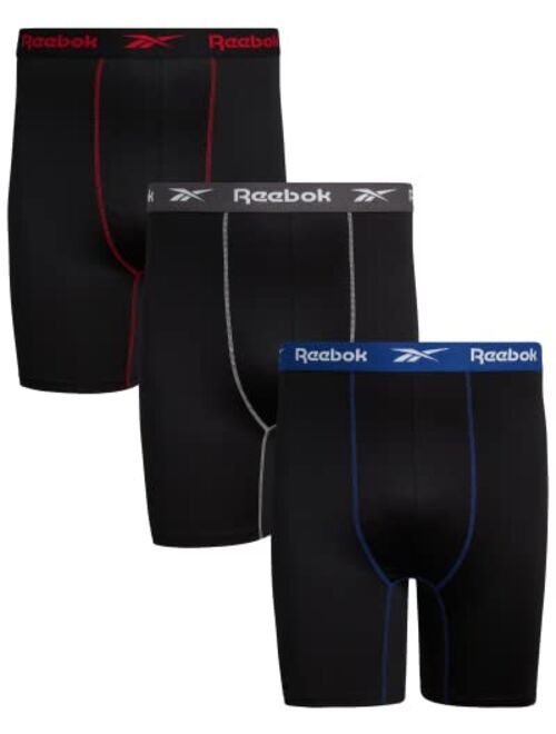 Reebok Men’s Underwear Big & Tall Performance Long Leg Boxer Briefs (3 Pack)