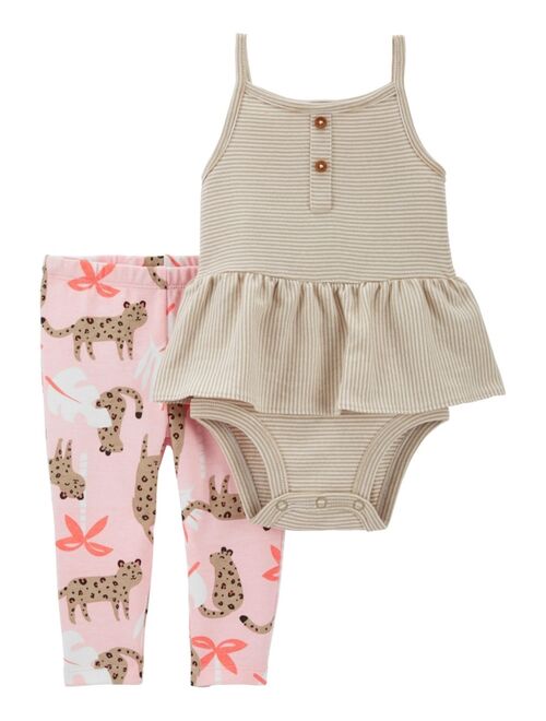 Carter's Baby Girls 2-Piece Tank Bodysuit and Pants Set