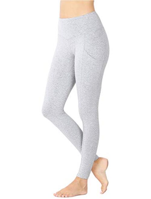 KOGMO Womens Active Workout Full Length Cotton Leggings with Pockets (S-XL)