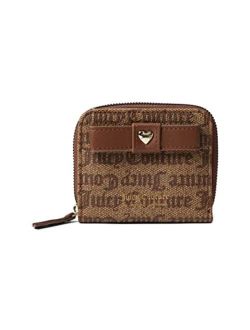 Peekaboo Small Coin Zip Around Gothic Printed Chestnut Chino Wallet