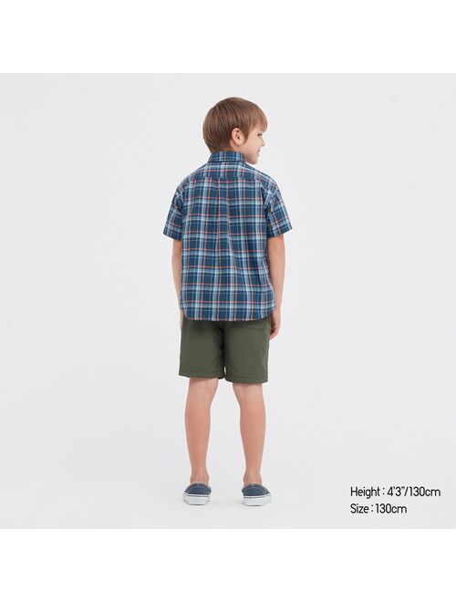 UNIQLO Polyester Checkered Short-Sleeve Shirts