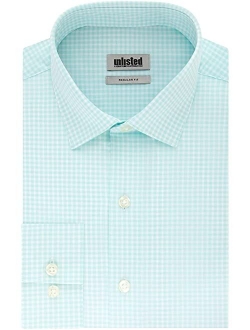 Unlisted by Kenneth Cole Men's Dress Shirt Regular Fit Checks and Stripes (Patterned)