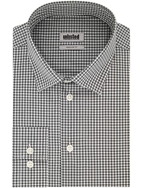 Unlisted by Kenneth Cole Men's Dress Shirt Regular Fit Checks and Stripes (Patterned)