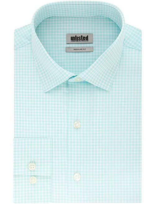 Unlisted by Kenneth Cole Men's Dress Shirt Regular Fit Checks and Stripes (Patterned)