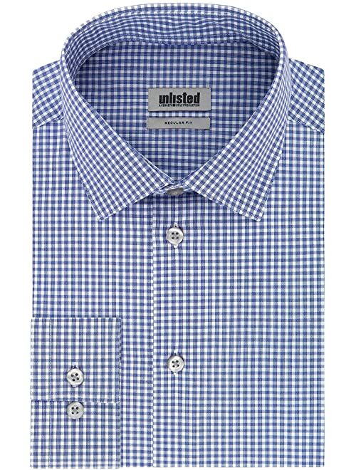 Unlisted by Kenneth Cole Men's Dress Shirt Regular Fit Checks and Stripes (Patterned)