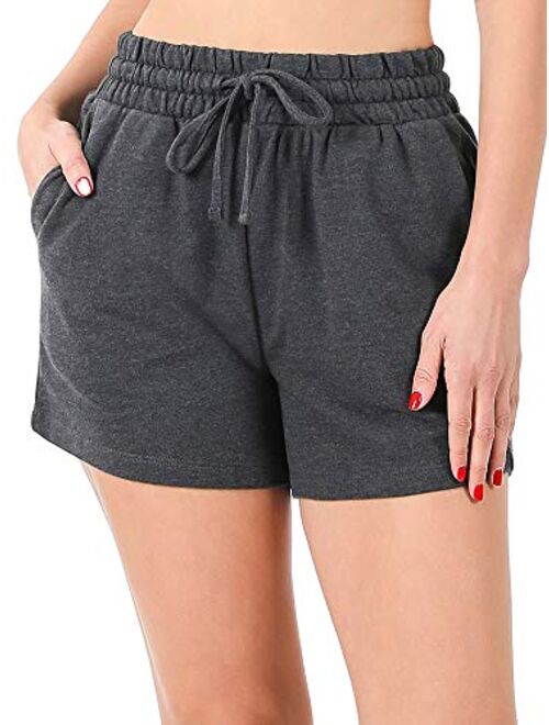 KOGMO Womens Casual Comfy French Terry Cotton Shorts (S-3X)