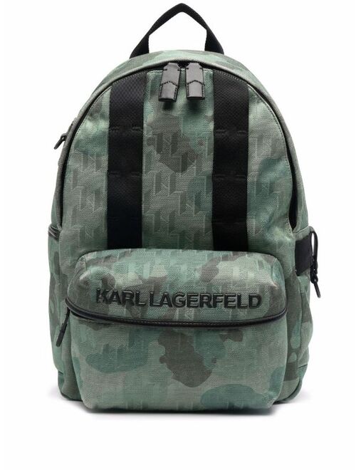 Karl Lagerfeld Otto camouflage-print logo backpack