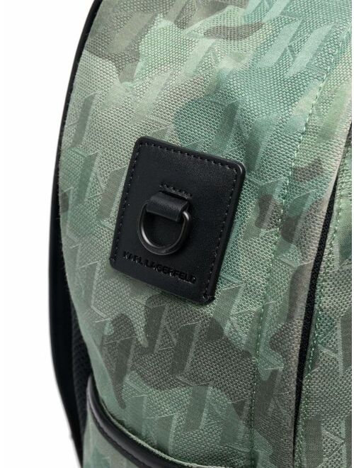 Karl Lagerfeld Otto camouflage-print logo backpack