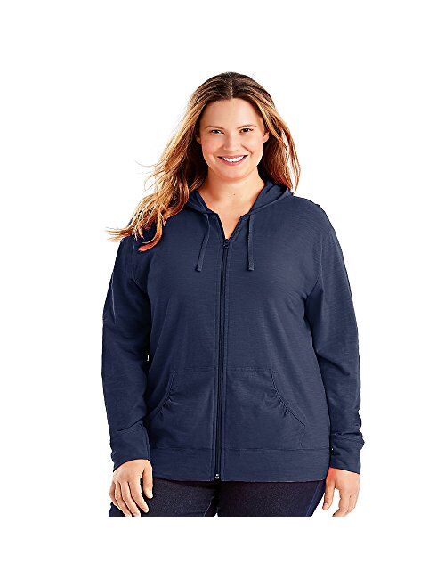 JUST MY SIZE women's Full Zipper Long Sleeve Hoodie