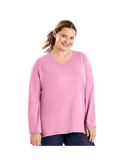 Women's Long-Sleeve V-Neck Tunic T-Shirt