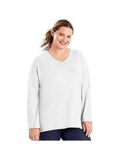 Women's Long-Sleeve V-Neck Tunic T-Shirt