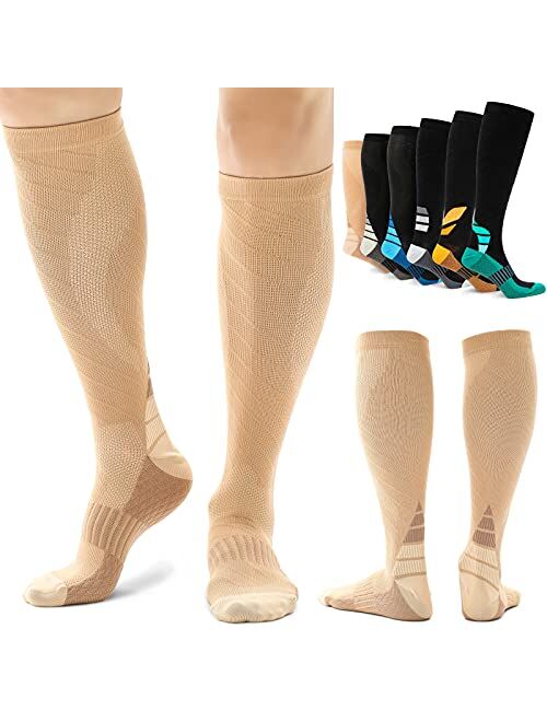 Alvada Women & Men Compression Socks For Nurse, Madical with Foot Massage Pad and Arch Support