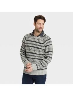 Men's Standard Fit Crewneck Jacquard Pullover Sweater - Goodfellow & Co