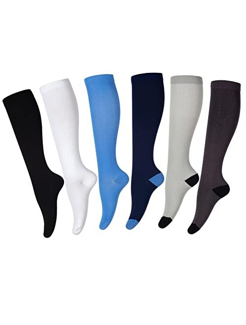 Leostep Compression Socks for Nursing, Athletic, Cycling, Hiking, Running - Women & Men Circulation, Knee High Stockings Support for