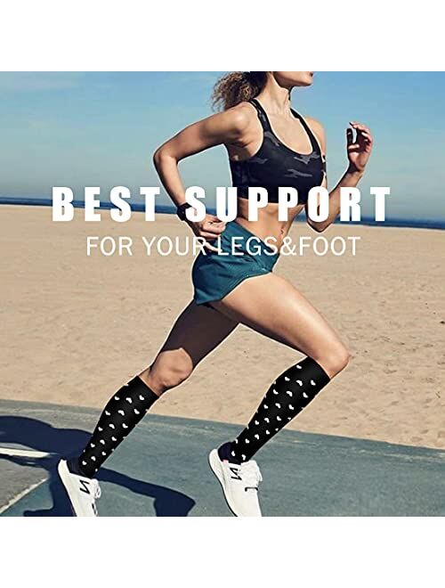 Blueenjoy Copper Compression Socks For Nursing, Running, Hiking, Recovery & Flight Socks - Women & Men Circulation(6 pairs)