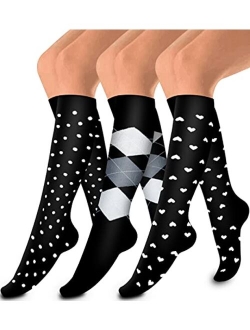 Laite Hebe Medical Compression Sock Best for Nursing, Running, Athletic Sports -Women and Men Circulation (3 Pairs)