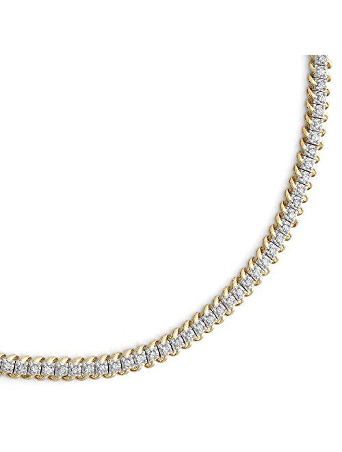 Hdiamonds 10K White Gold Diamond Tennis Bracelet for Women