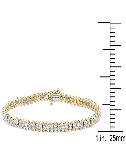 Hdiamonds 10K White Gold Diamond Tennis Bracelet for Women