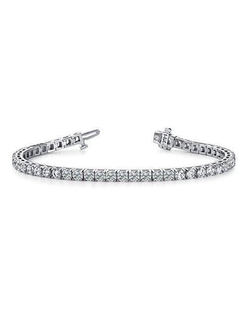 Houston Diamond District Because Faith Is Forever 14K White Gold Diamond Tennis Bracelet 4 Prong Value Plus Collection