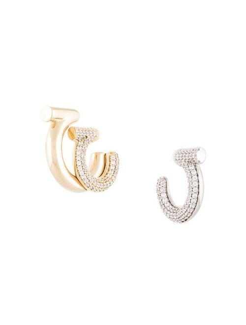 Salvatore Ferragamo mismatched hoop earrings