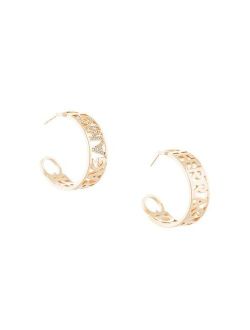 Salvatore Ferragamo logo-plaque hoop earrings