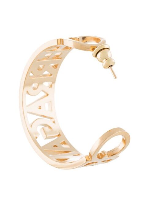 Salvatore Ferragamo logo-plaque hoop earrings