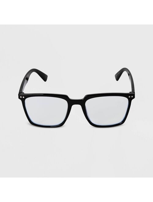 Men's Square Blue Light Filtering Glasses - Goodfellow & Co™ Black