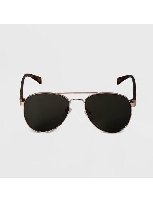 Men's Aviator Metal Sunglasses - Goodfellow & Co™ Gold