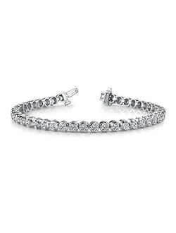 14K White Gold Diamond Tennis Bracelet 3 Prong Value Plus Collection