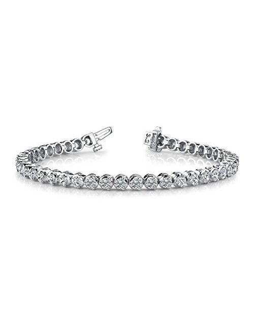 Houston Diamond District 14K White Gold Diamond Tennis Bracelet 3 Prong Value Plus Collection