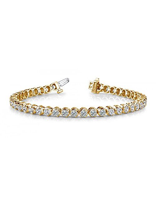 Houston Diamond District 14K White Gold Diamond Tennis Bracelet 3 Prong Value Plus Collection