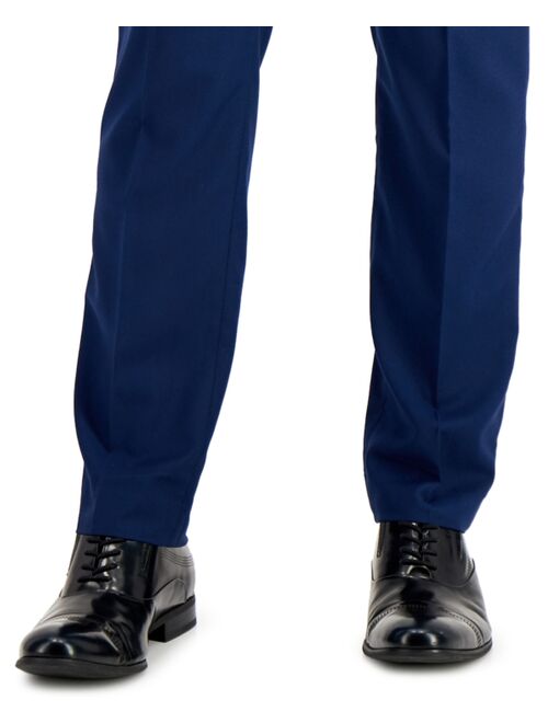 Kenneth Cole Reaction Men's Techni-Cole Blue Suit Separate Slim-Fit Pants