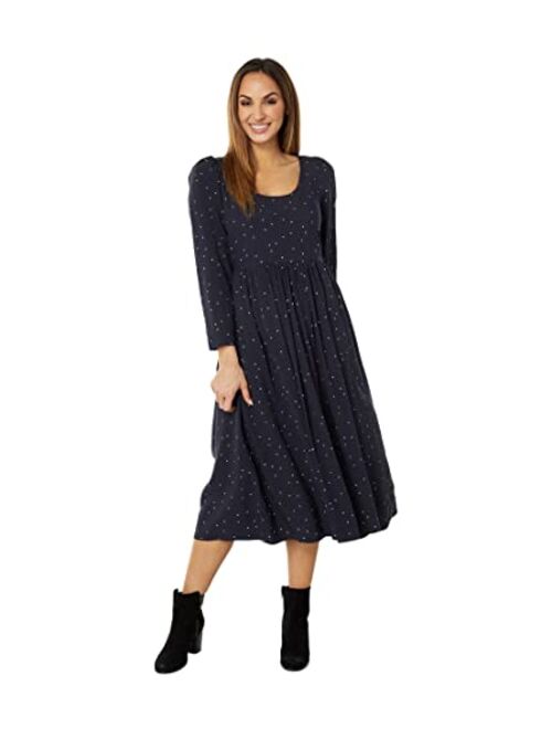 Madewell womens Long Sleeve Scoop Easy Midi Dress in Soft Star