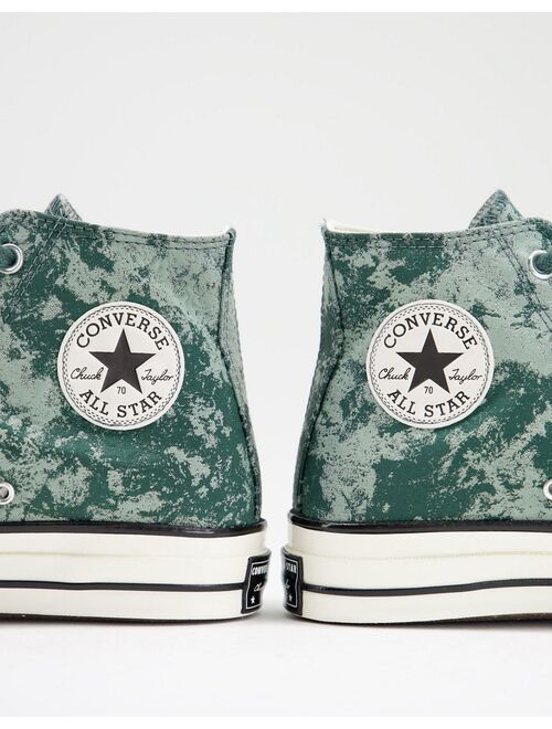 Converse Chuck 70 Hi Surface Fusion jacquard sneakers in forest pine