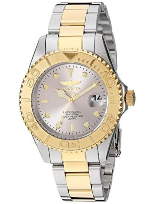 Invicta Men's Pro Diver Quartz Watch with Stainless Steel Strap, Two Tone, Silver, 18 (Model: 29943, 29945)