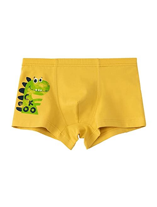 Core Pretty Boys Underwear Kids Cotton Boxer Briefs Dinosaur Training Boyshorts for Toddler Size 3-12 Years (Pack of 5)