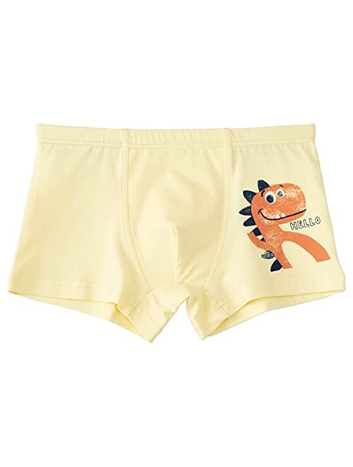 Core Pretty Boys Underwear Kids Cotton Boxer Briefs Dinosaur Training Boyshorts for Toddler Size 3-12 Years (Pack of 5)