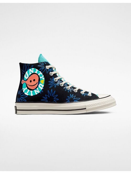 Converse Chuck 70 Hi 'Much Love' canvas sneakers in black