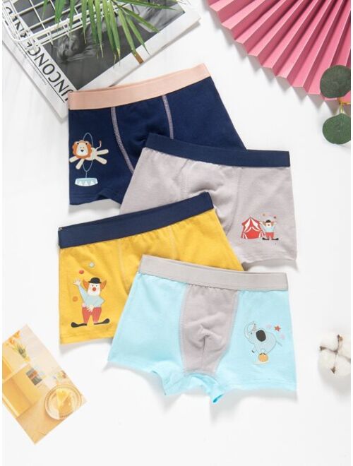 Shein Boys 4pcs Cartoon Graphic Boxer Brief