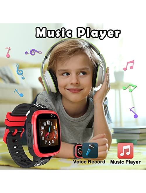 Cosjoype Kids Smart Watch for Girls Boys Toys for 3-10 Year Old, Touch Screen Smartwatch with Dual Camera Educational Games Music Player 12/24 hr Pedometer Stopwatch Birt